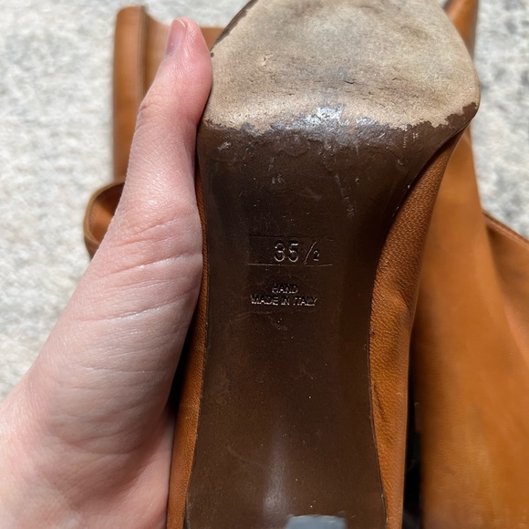 Walter Steiger Leather Boots Exposed Back Zipper Pointed Toe Size 35.5 - Picture 10 of 13